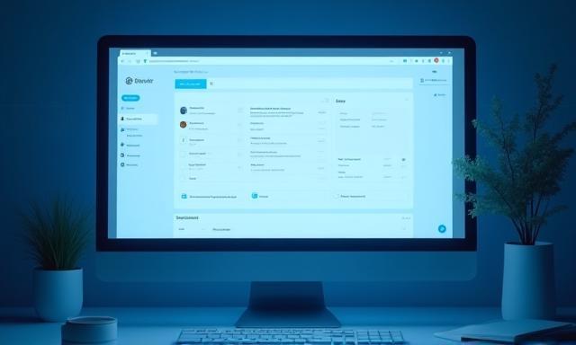 Digitale Vignette Plattform Interface auf Bildschirm im modernen Stil